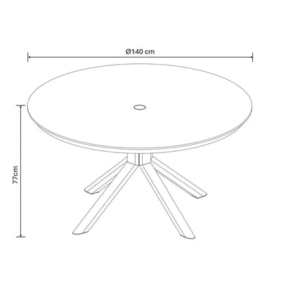 Hartman Portico 6 Seat Round Dining Set Wood Effect Aluminium Frame - PRE ORDER MARCH DELIVERY
