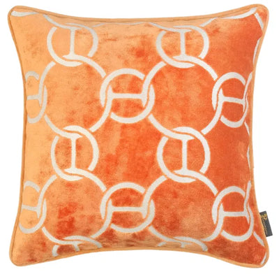 MALINI PAUL MONEYPENNY CHAINS CUT VELV ORANGE 43 X 43