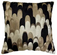 MALINI TAORMI ART DECO EMB BLACK AND GOLD ON TAUPE 45 X 45