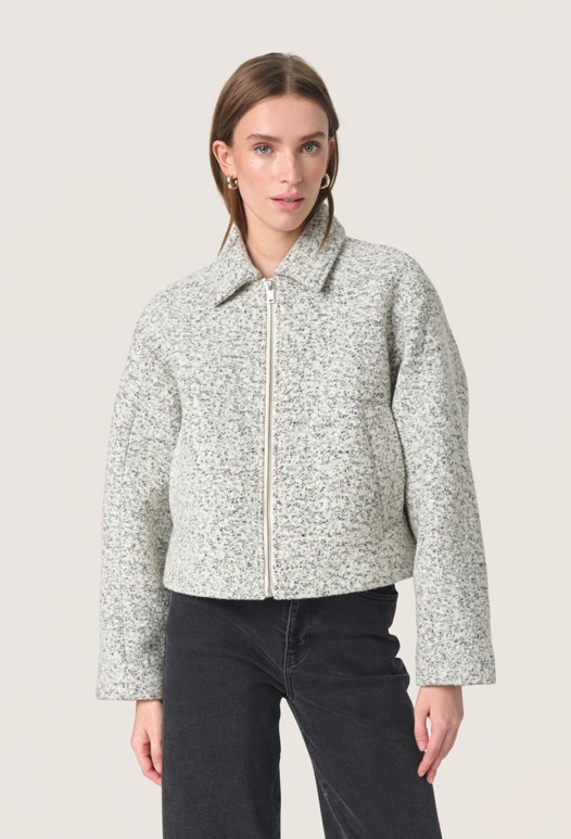 Soaked In Luxury Ladies Jacket SLSibyll in White Black Melange, Sibyll