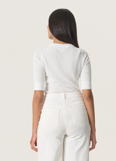 Soaked in Luxury Ladies Fine Knit Tee SLSpina in Broken White, Spina