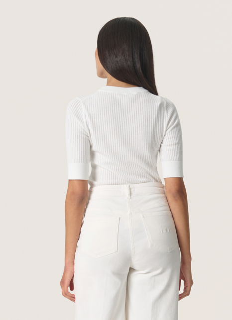 Soaked in Luxury Ladies Fine Knit Tee SLSpina in Broken White, Spina