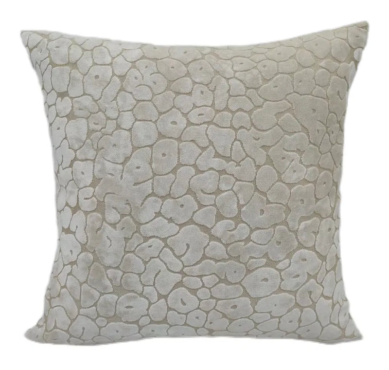 Paul Moneypenny Spoton Ivory Cushion LEOPARD CUT VELV PAUL MONEYPENNY IVORY 43 X 43