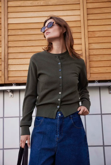 Soaked In Luxury Ladies SlSoina Cardigan In Grape Leaf