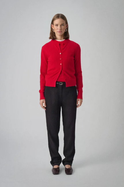 Soaked In Luxury Ladies Slspina Cardigan In Goji Berry
