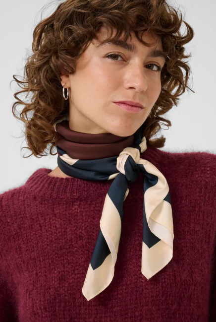 Part Two Ladies Namira Scarf In Tawny Port/Dark Navy