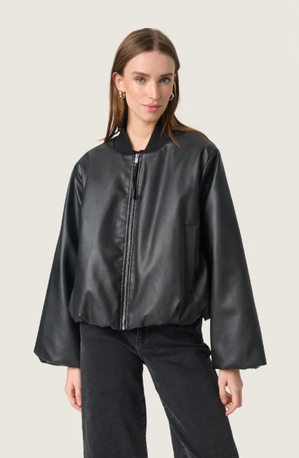 Soaked In Luxury Ladies SLTrudea Bomber Jacket In Black, Trudea