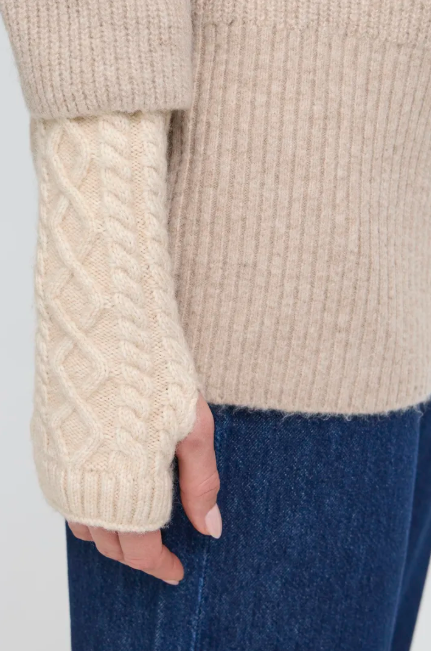 Ichi Ladies IALUCY Gloves In Oatmeal Melange