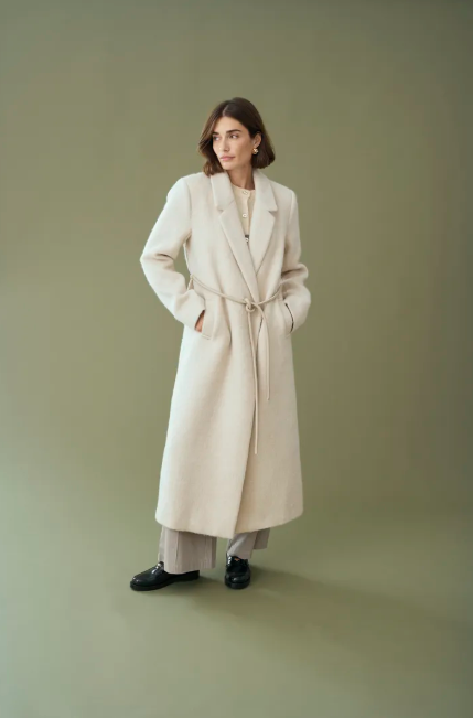 Culture Ladies CuBelma Coat In Oyster Gray Melange, Belma