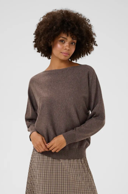 Culture CUannemarie Batwing Jumper Coffee Bean Melange