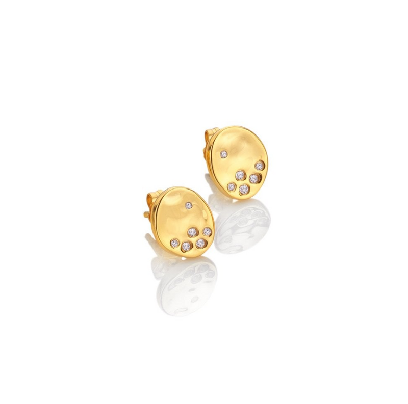 Hot Diamonds Illuminate Stud Earrings - 18ct gold Plate