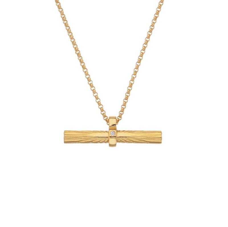 Hot Diamonds Hope Bar Pendant - 18ct Gold Plate