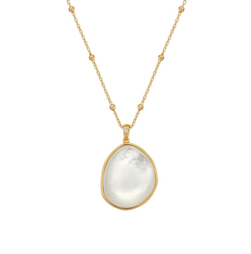 Hot Diamond Calm Mother Of Pearl Pendant - 18ct gold plate