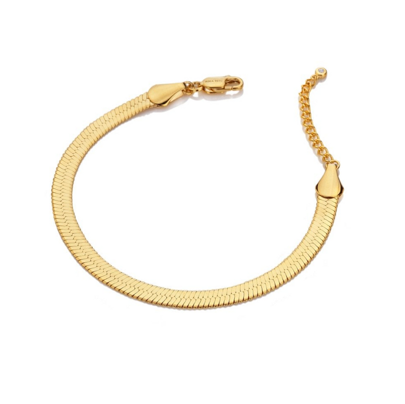 Hot Diamonds HD X Tasha Ghouri Snake Chain Bracelet - Yellow Gold Plate