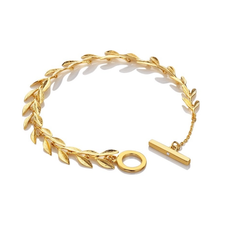 Hot Diamond HD X Tasha Ghouri Laurel Bracelet - Yellow Gold Plate