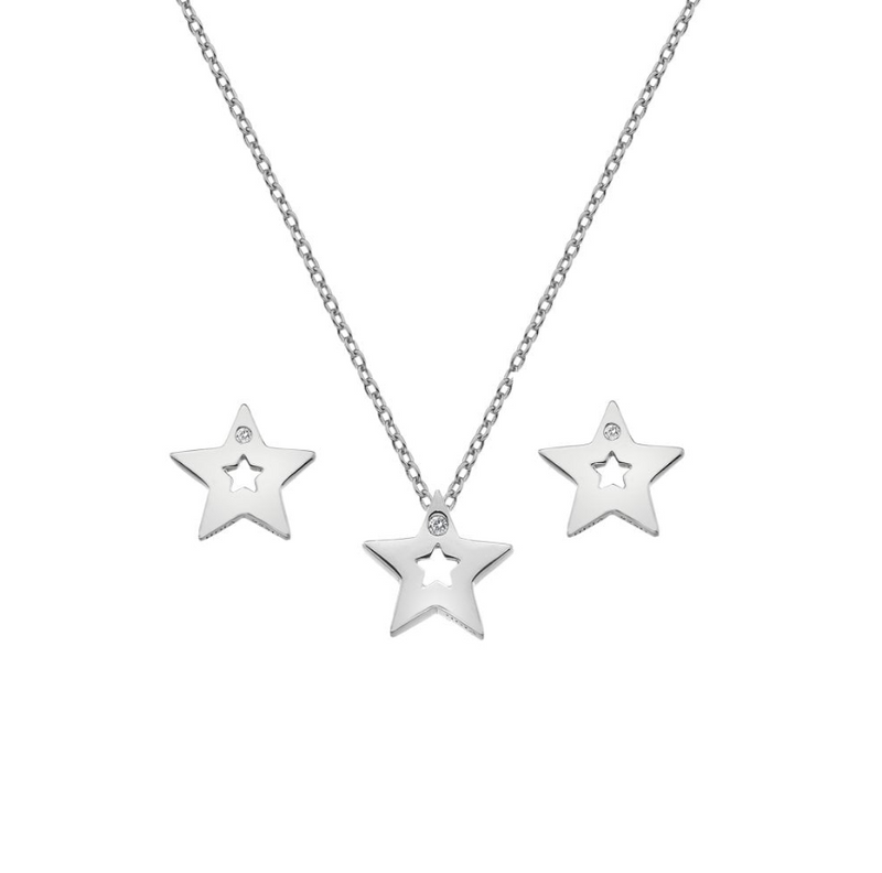 Hot Diamond Diamond Amulets Star Set - STERLING SILVER