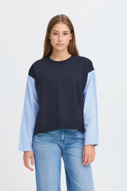 ICHI Ladies Ihpalona Sweatshirt In Total Eclipse