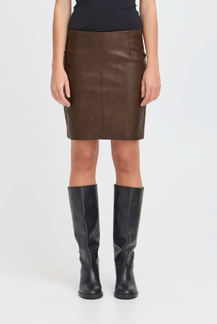 Ichi Ladies Ihkilavi Skirt in Coffee Bean