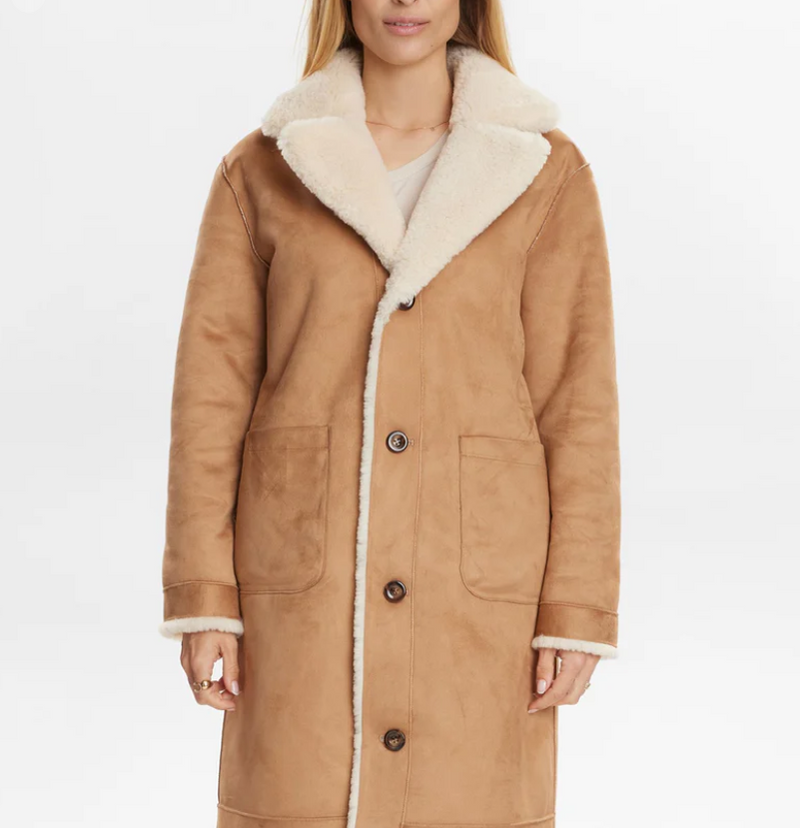Numph Ladies NuElliot Reversible Coat In Cognac