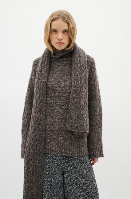 Inwear Ladies GraiaIW Turtleneck Pullover In Sandy Grey Melange, jumper