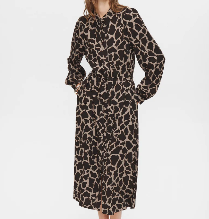 Numph Ladies NuHana Shirt Dress In Black Coffee, Hana Shirt Dress