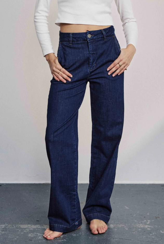 Numph Ladies NUAMBER LONG - Dark Blue Denim