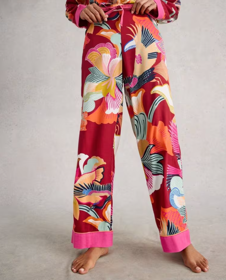 White Stuff ORGANIC NINA PJ BOTTOM in RED MULTI