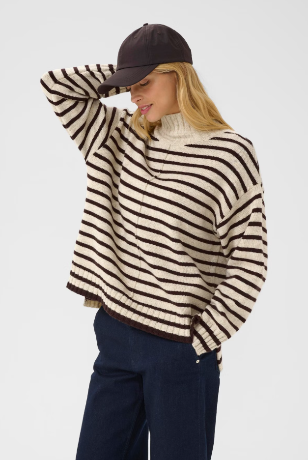 Part Two Ladies LilyePW Pullover In French Oak Melange/Ganache