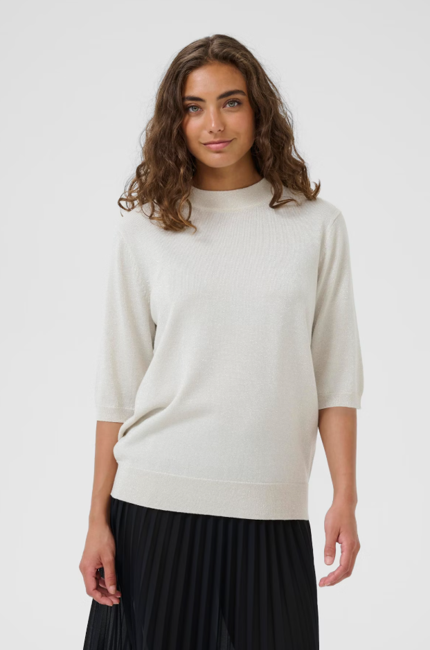 Culture Ladies CUfay Glitter Pullover In Oyster Gray