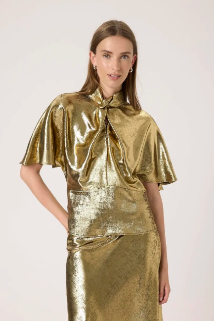 Soaked In Luxury Ladies SLMIRMIR Blouse ss Golden Surface - Mirmir