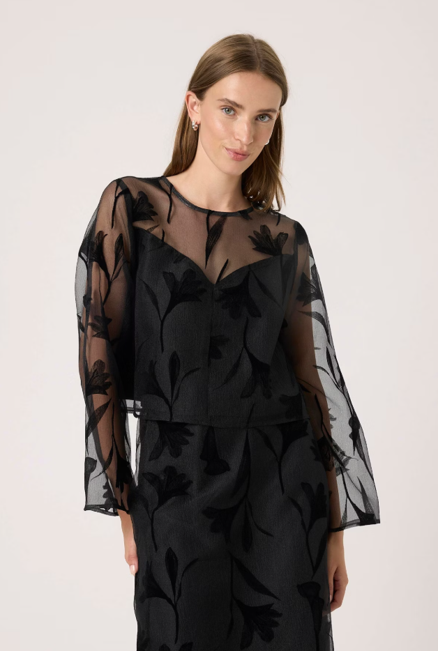 Soaked In Luxury Ladies SLPHILOMENA Blouse LS In Black - Philomena blouse