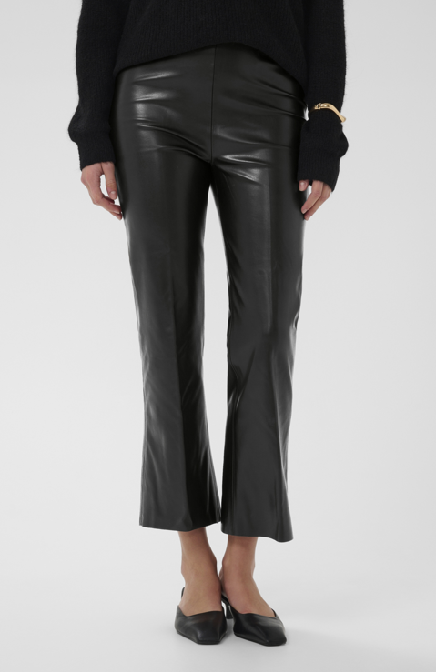 Soaked in Luxury Ladies Kickflare Pants SLKaylee PU in Black, Kaylee
