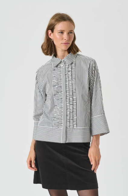 Part Two Ladies VinnyPW Shirt In Black Stripe, Vinny