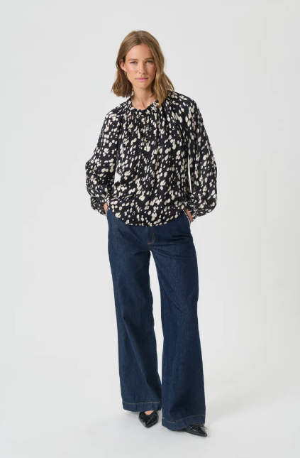 Part Two Ladies VenessaPW Blouse In Black Dot Print - Venessa Blouse