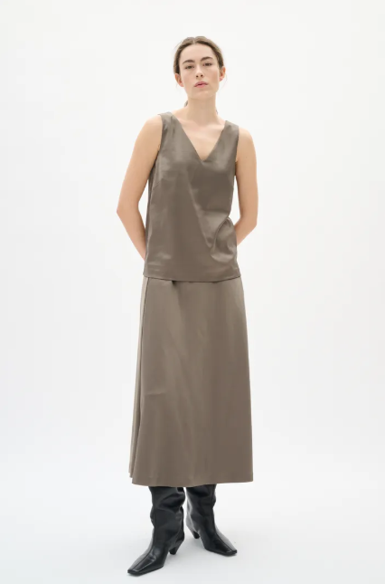 Inwear Ladies Zilkyie V Top In Sandy Grey