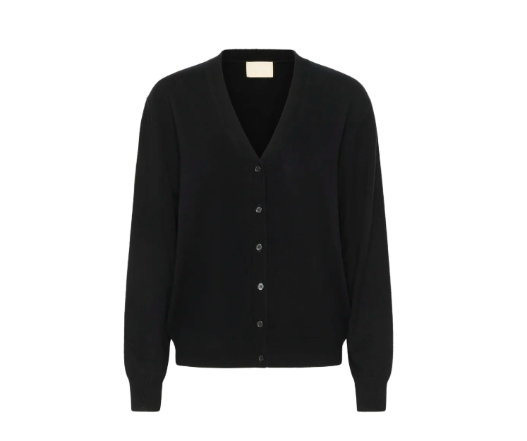 Soaked In Luxury Ladies SLMolina V-Neck Cardigan In Black