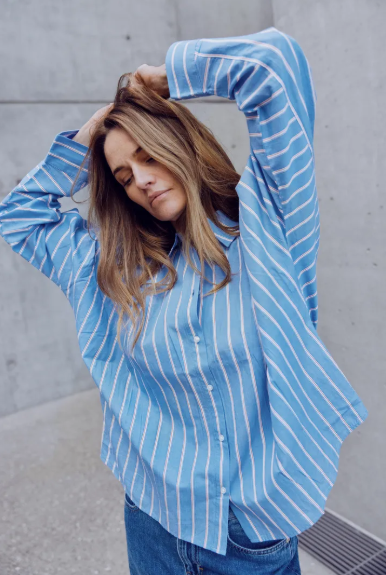 Pulz Jeans Ladies PZACHELLE Shirt In Della Robbia Blue