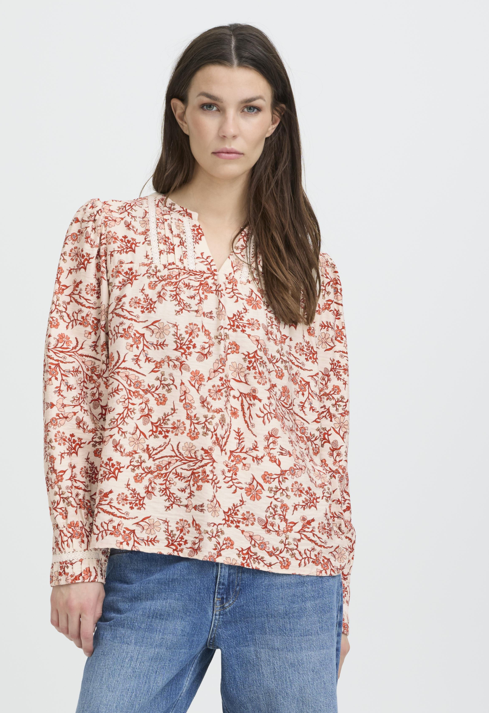 Pulz Ladies PZAbrina Blouse in Poppy Red, Abrina