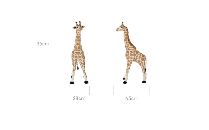 Cuddle Co Medium Standing Giraffe Stuffed Animal 135cm