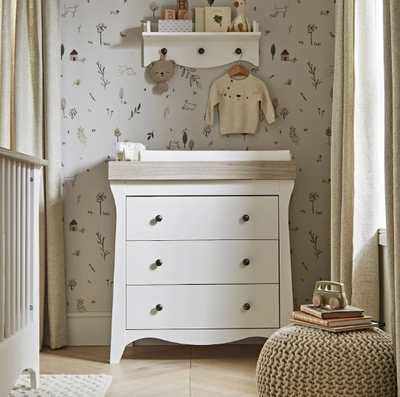 Cuddle Co Clara 2 Piece Nursery Furniture Set - White & Ash