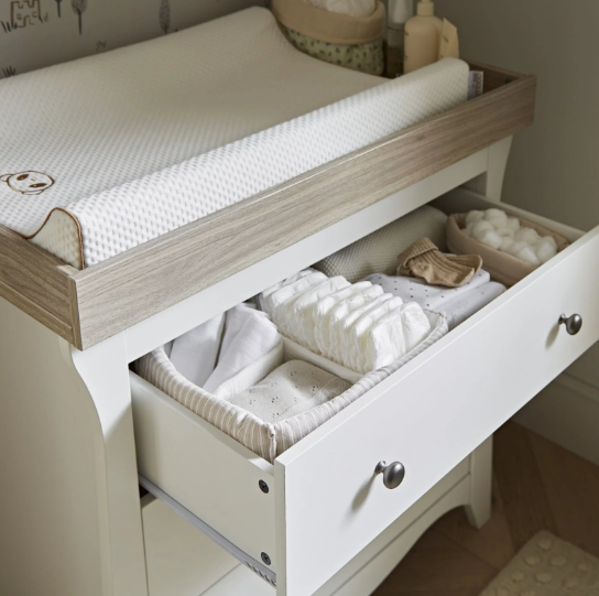 Cuddle Co Clara 2 Piece Nursery Furniture Set - White & Ash