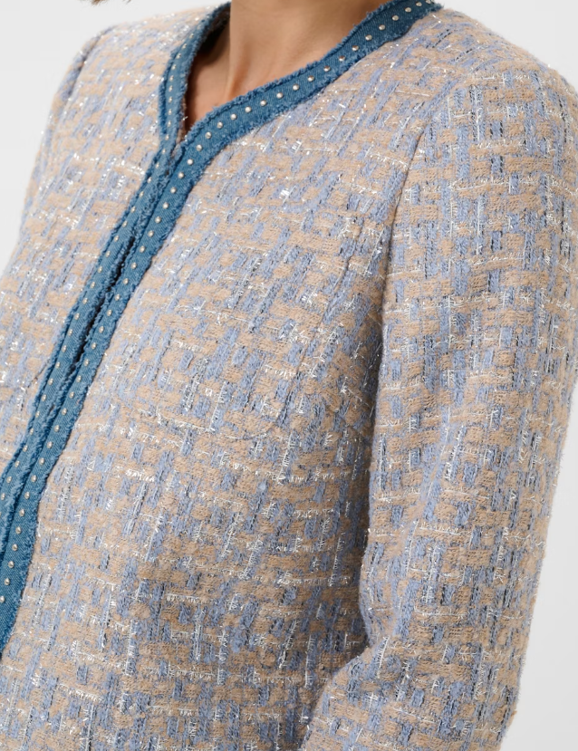Culture Ladies CuPana Jacket In Blue/Brown Check, Pana