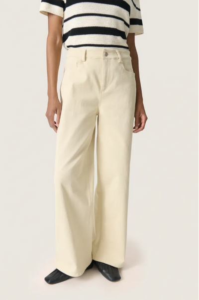 Soaked In Luxury Ladies SlSandja Plain Vanesa Trousers In Sandshell