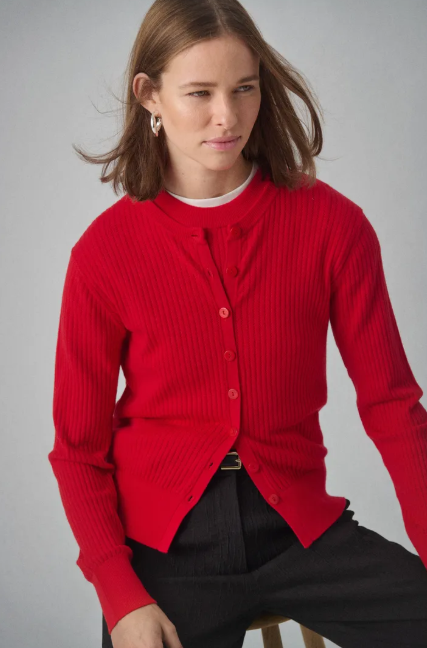 Soaked In Luxury Ladies Slspina Cardigan In Goji Berry