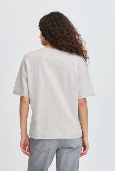 Ichi Ladies IhMadelly ss T-shirt In Alloy Melange (Grey)