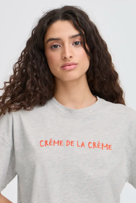 Ichi Ladies IhMadelly ss T-shirt In Alloy Melange (Grey)