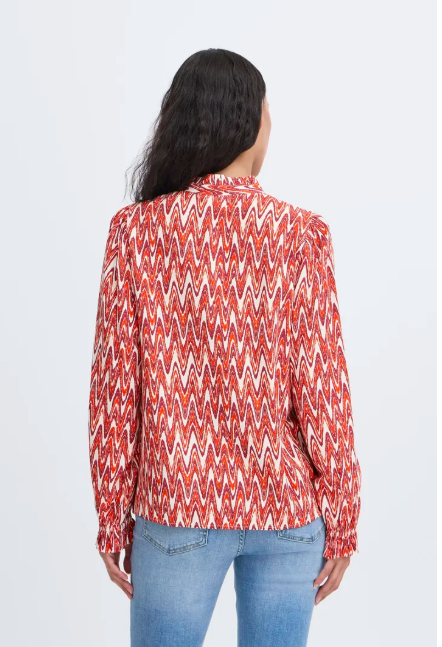Ichi Ladies IHLUECa Shirt/Blouse  In Ikat Waves