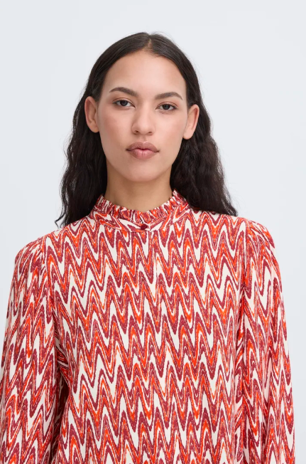 Ichi Ladies IHLUECa Shirt/Blouse  In Ikat Waves