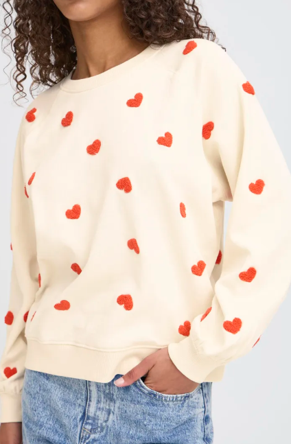 Ichi Ladies IHKASURA Sweat Shirt In Tangerine Heart