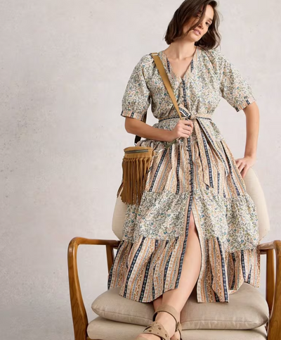 White Stuff Ladies Clementine Midi Dress In Ivory Mlt